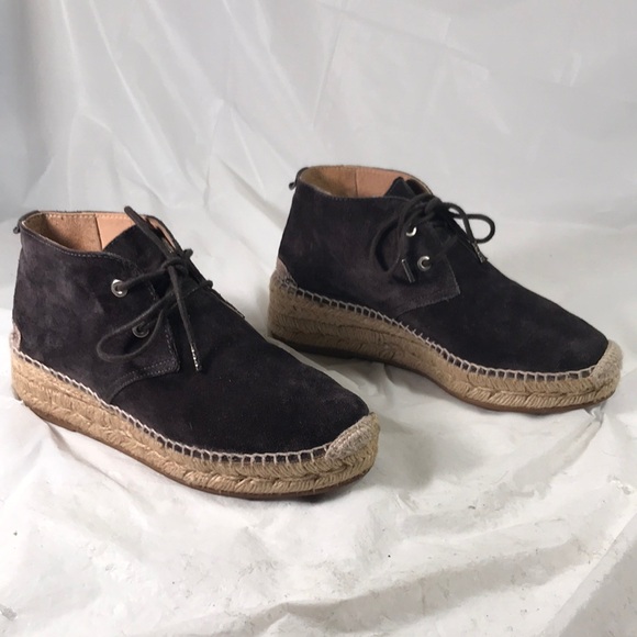 rag & bone Shoes - Rag & Bone New York Women’s Geneva Dark Brown Suede Platform Laced Espadrilles